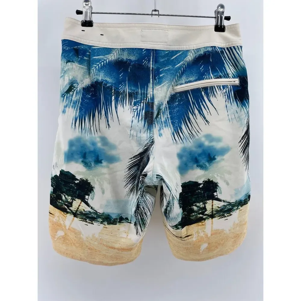 American Eagle Board Shorts Men’s XS Swimming Trunks Lined Tropical Bungalow